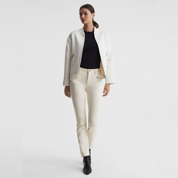 NWT PAIGE CINDY HIGH RISE STRAIGHT ANKLE JEANS IN CREAM (ECRU)SZ 26 RETAIL $490 - Picture 2 of 10